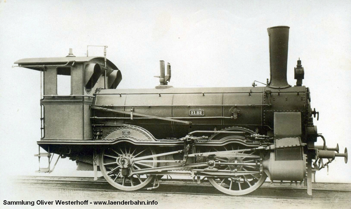 Die Lokomotive Nr. 96 "ELBE", gebaut 1894 bei HANOMAG unter der Fabriknummer 2626