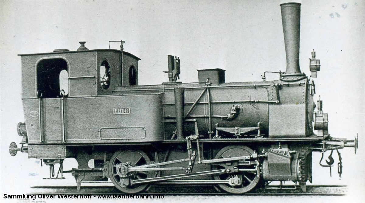 Die Lokomotive Nr. 114 "EBER", gebaut 1896 bei HANOMAG unter der Fabriknummer 2907