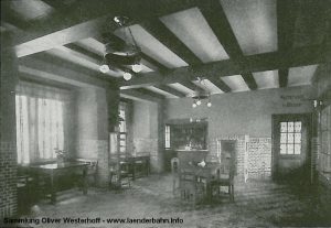 Ein Abstecher nach Edewecht gewährt und Einblick in den dortigen Warteraum. Das Bild stammt aus der "Denkschrift anlässlich des 50 jährigen Bestehens der G.O.E.".