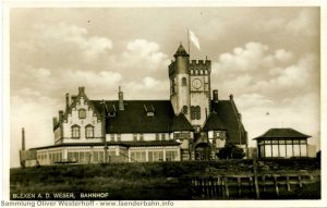 Eine Ansicht des Bahnhofs Blexen aus den 1950er Jahren.
