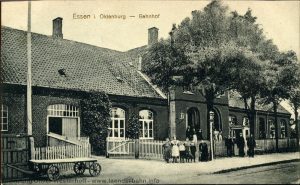 In Essen zweigte die Strecke nach Lewinghausen mit dortigem Anschluß nach Haselünne ab. Die Ansicht stammt von 1907.