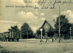 Der kleine Endbahnhof in Bramloge gegen Ende der G.O.E.-Zeit.