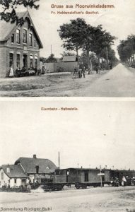 Rüdiger Buhl stellte diese Ansicht vom Bahnhof Moorwinkelsdamm mit einer unbekannten kleinen Tenderlokomotive zur Verfügung.