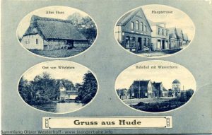 Der Bahnhof auf einer Mehrbildkarte um 1910.