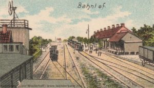 Der Ausschnitt der Lithografie von 1896 zeigt die Gleise im Bahnhof.