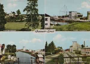 Den Blick auf den Bahnhofsbereich in Weener zeigt diese 1967 gelaufene Ansichtskarte.