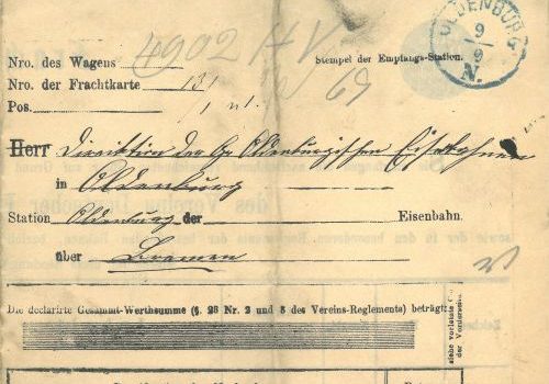1871 – Frachtbrief 1871 - Frachtbrief