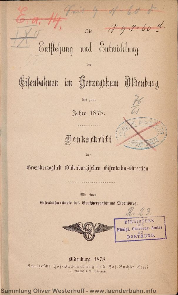 1878 - Denkschrift der G.O.E. - Titelseite