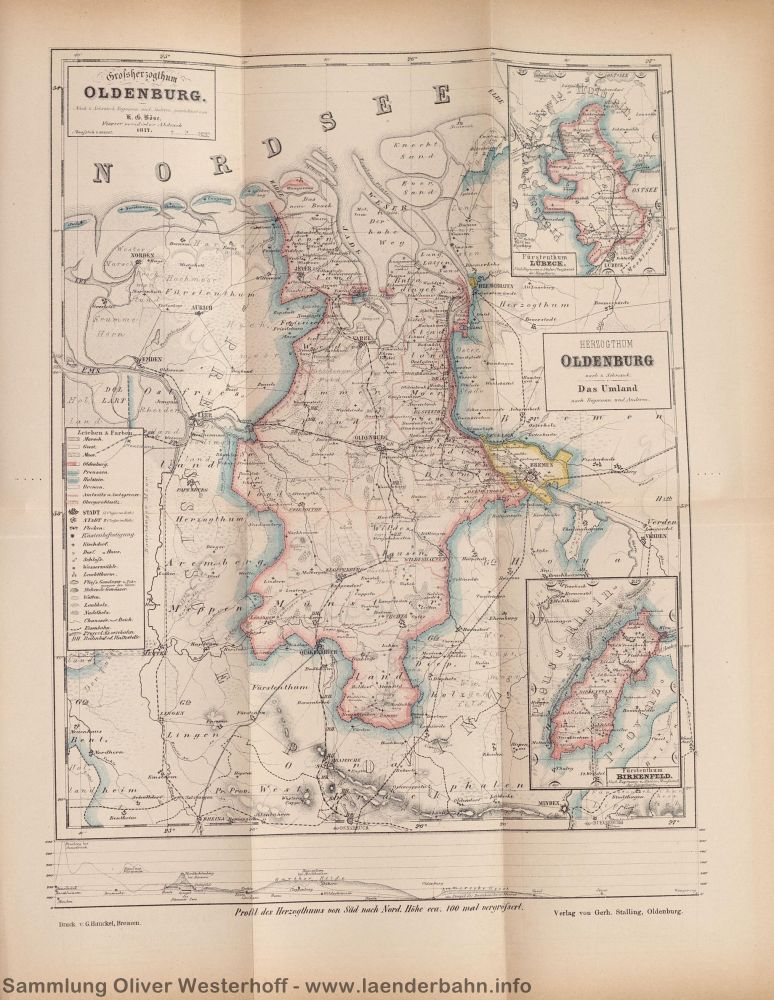 1878 - Denkschrift der G.O.E. - Karte des Großherzogtums