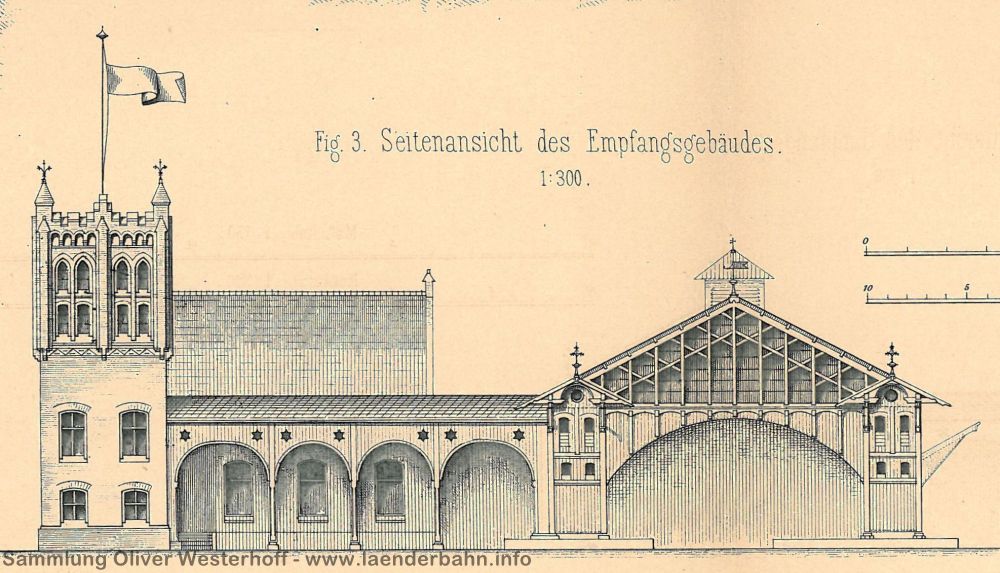 Ein Ausschnitt aus den Zeichnungen des Bahnhofs im Anhang
