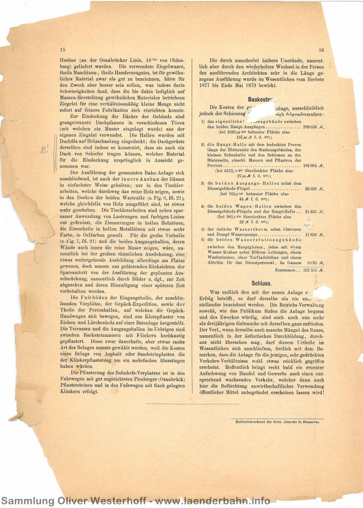 Die letzte Textseite zeigt deutliche Beschädigungen, der Inhalt ist aber doch lesbar