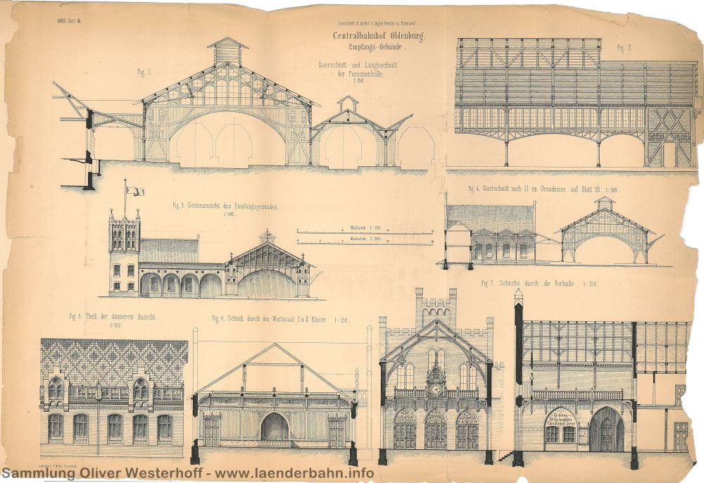 Die zweite Seite zeigt Details des Bahnhofs