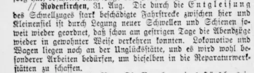 Zeitungsausschnitt der "Nachrichten für Stadt und Land" vom 01.09.1905