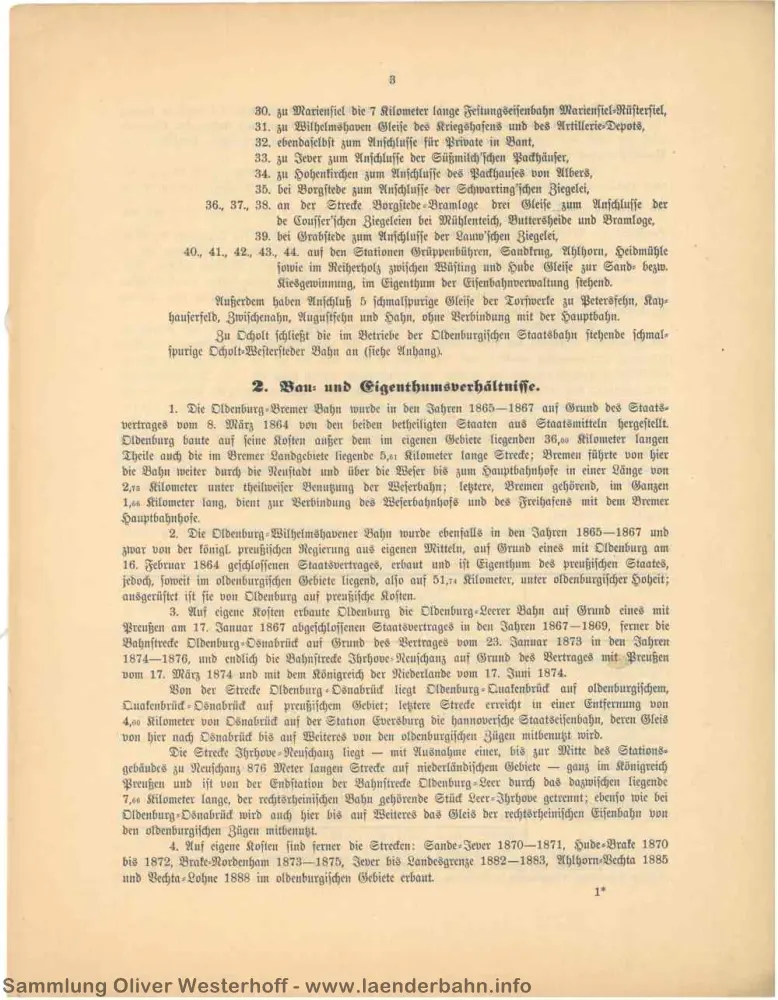 Die dritte Seite über die Strecken