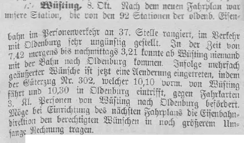Der Zeitungsausschnittz aus den "Nachrichten für Stadt und Land" vom 9. Oktober 1893