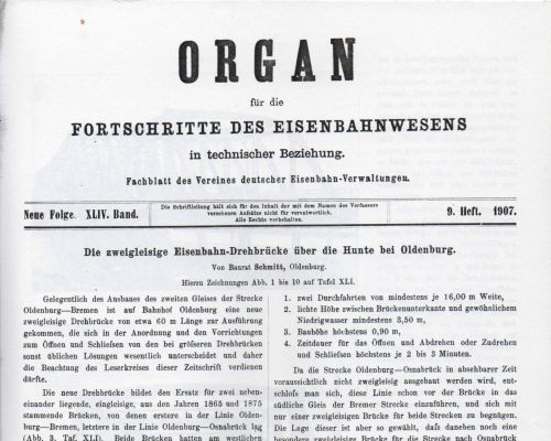 1907 – Organ für die Fortschritte des Eisenbahnwesens