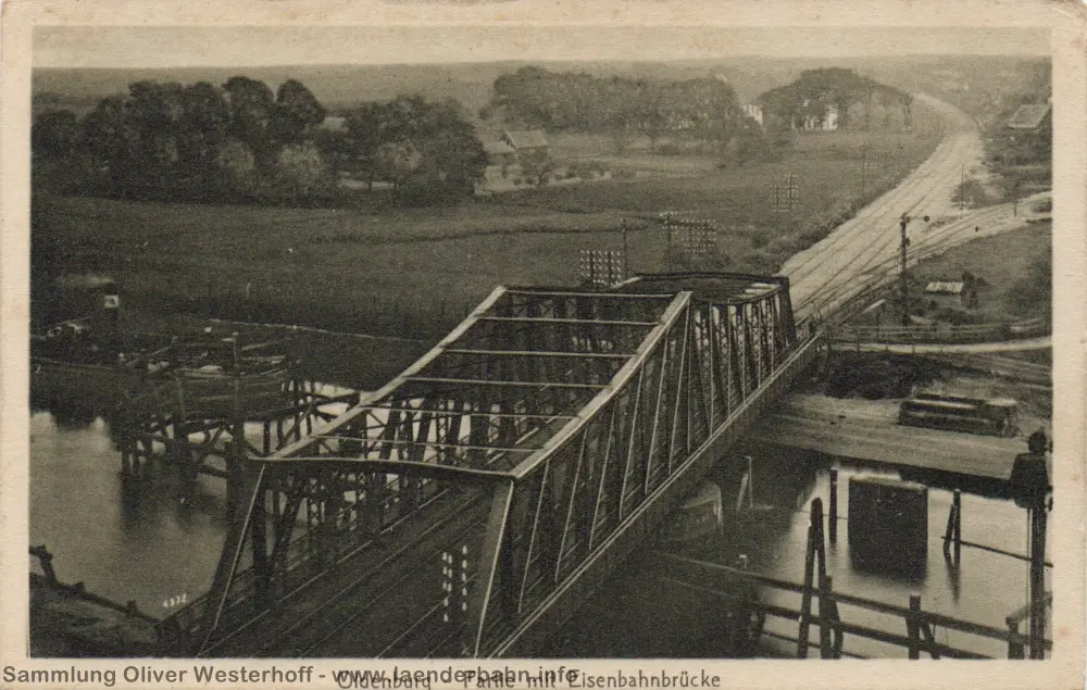 Blick vom Wasserturm aus auf die neue Drehbrücke