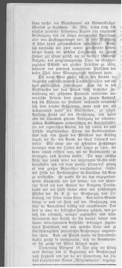 Fortsetzung des Berichtes über den Besuch des Königs von Preußen
